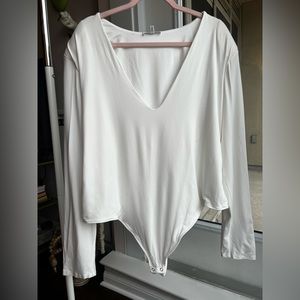 Good American White Long-sleeve Body Suit Size 18-20 NWT